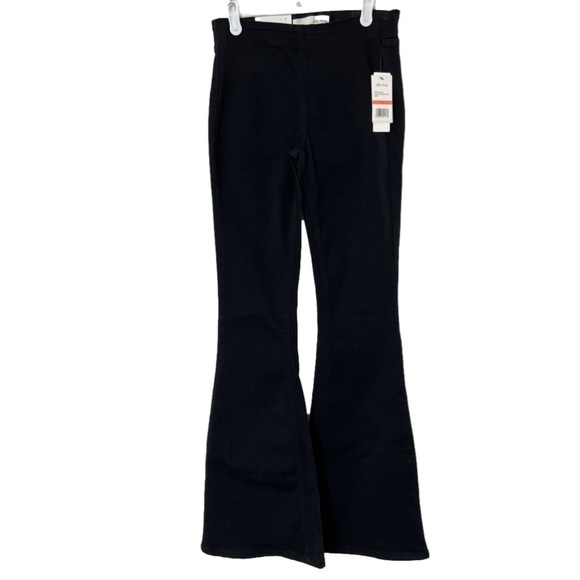 🆕 Ella Moss Anthropologie Pull on Flare Jeans Junior Black - Picture 2 of 13